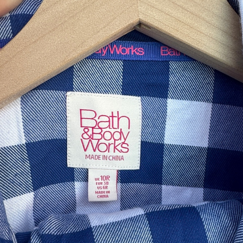 Bath & Body Works Blue and White Checkered Shirt - Picture 2 of 5